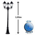 IP44 3 Way Plastic Outdoor Lamp Post - Comet Lighting