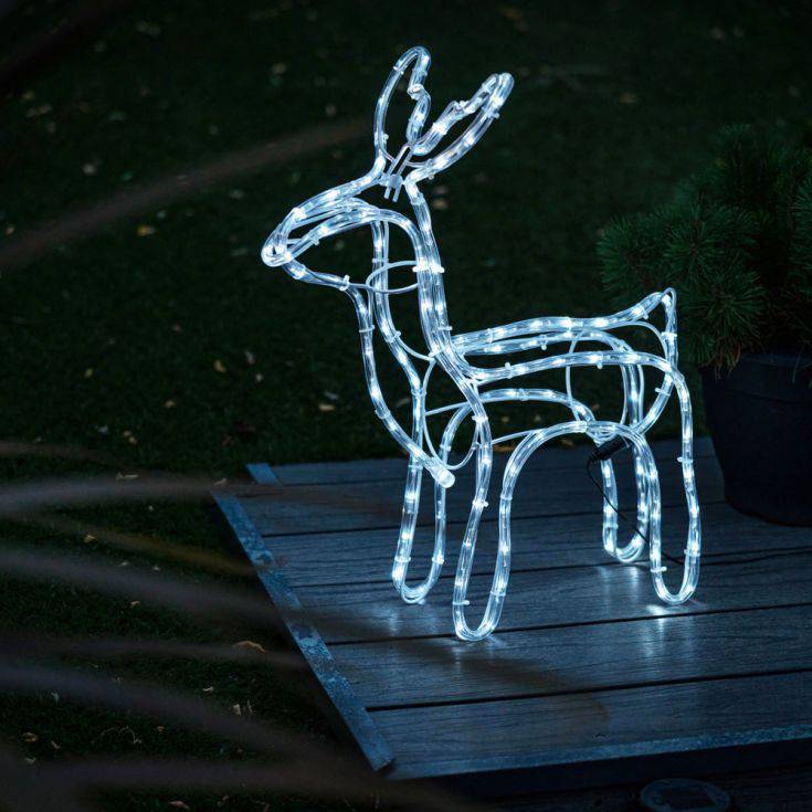 IP44 47cm LED Reindeer With 120 Cool White Lights - Comet Lighting