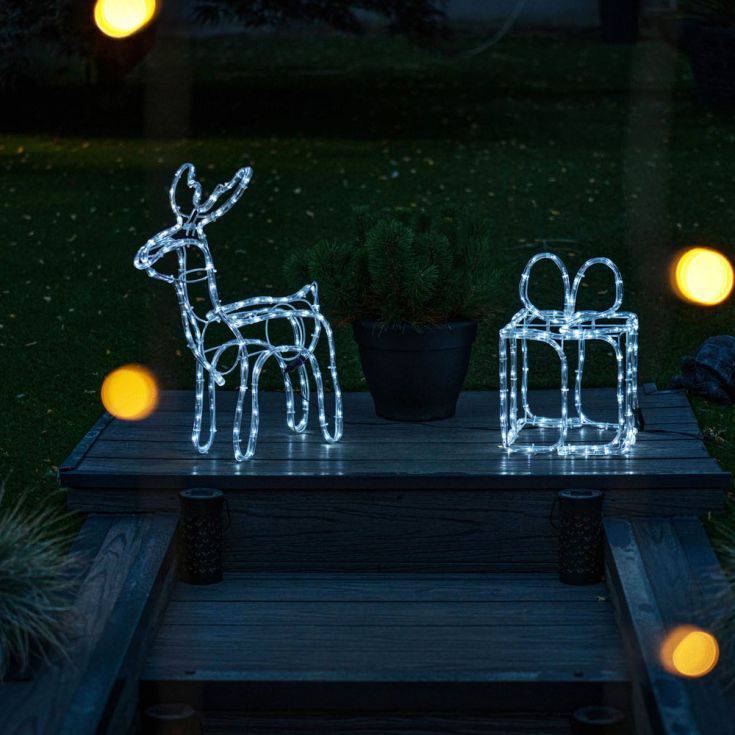 IP44 47cm LED Reindeer With 120 Cool White Lights - Comet Lighting