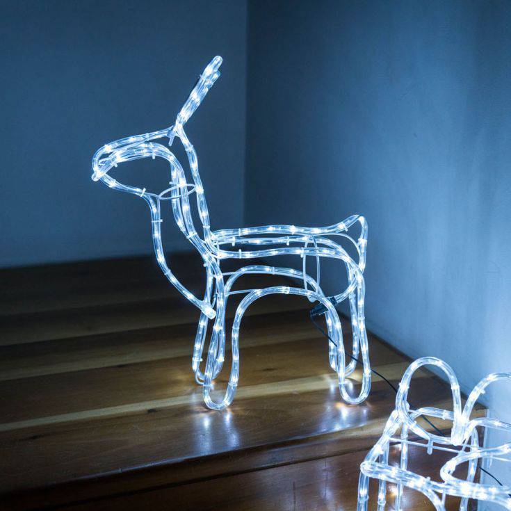 IP44 47cm LED Reindeer With 120 Cool White Lights - Comet Lighting