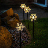 IP44 5 X Battery Operated Snowflake Spike Lights - Comet Lighting