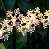 IP44 5 X Battery Operated Snowflake Spike Lights - Comet Lighting