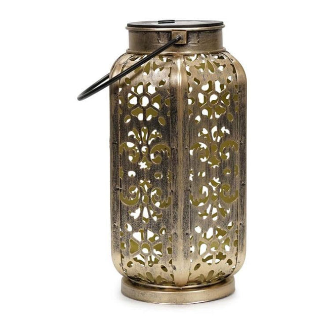 IP44 Antique Brass Solar Powered Moroccan Lantern - Comet Lighting