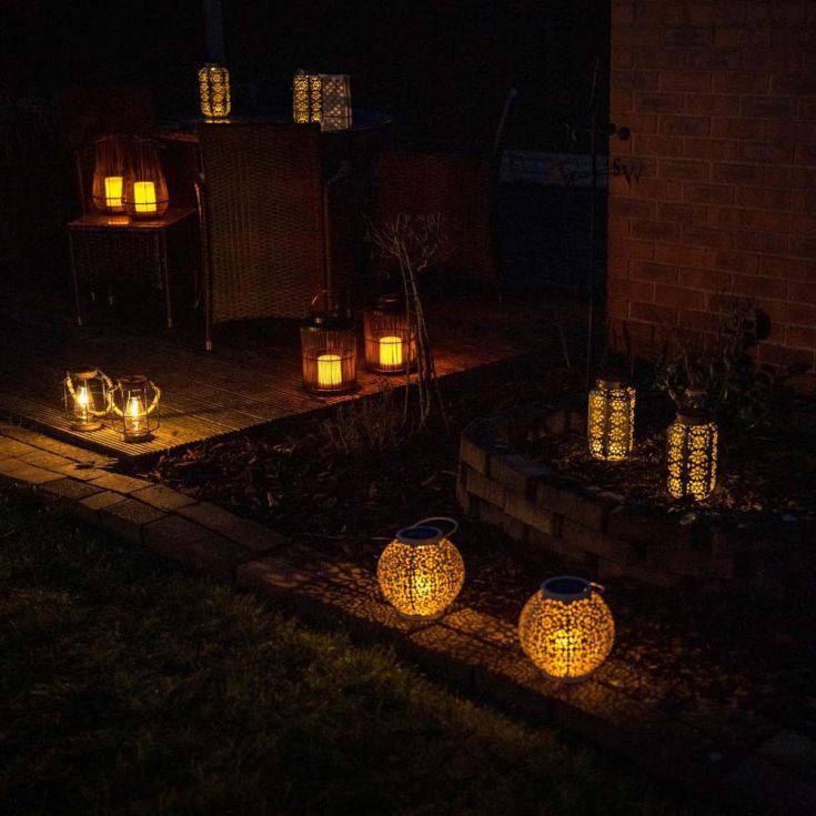 IP44 Antique Brass Solar Powered Moroccan Lantern - Comet Lighting