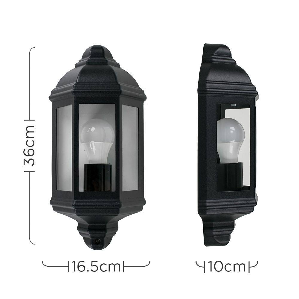 IP44 Banbury Outdoor Wall Flush Lantern Black - Comet Lighting