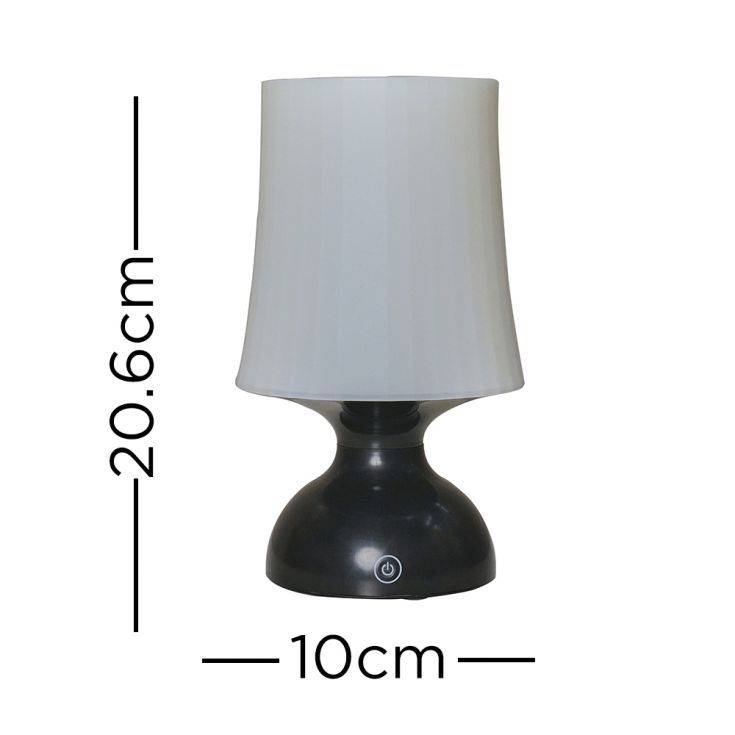 IP44 Colmar Black Battery Operated Touch Table Lamp - Comet Lighting