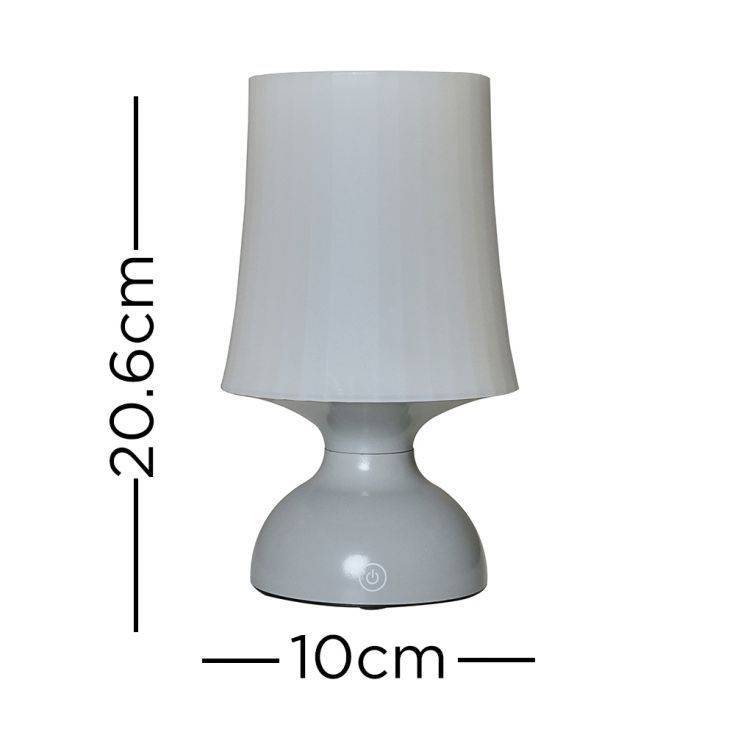 IP44 Colmar Grey Battery Operated Touch Table Lamp - Comet Lighting