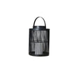 IP44 Cylindrical Wire Basket With Battery Operated LED Candle - Comet Lighting