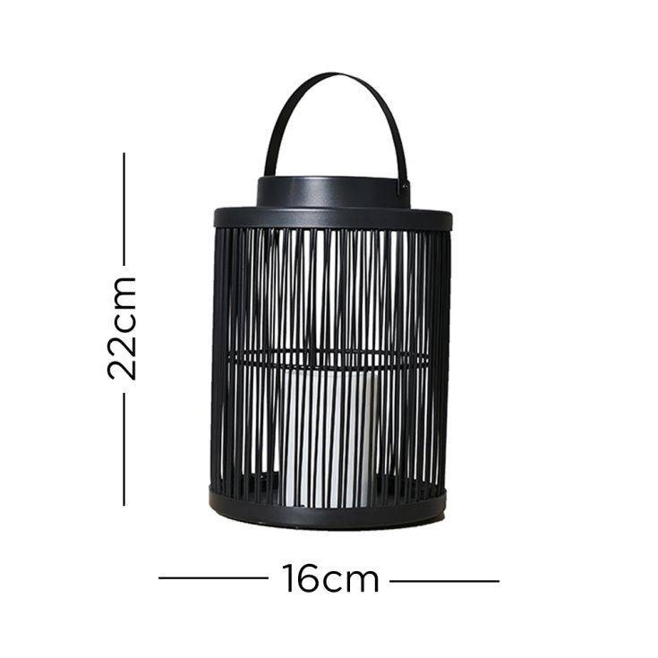 IP44 Cylindrical Wire Basket With Battery Operated LED Candle - Comet Lighting