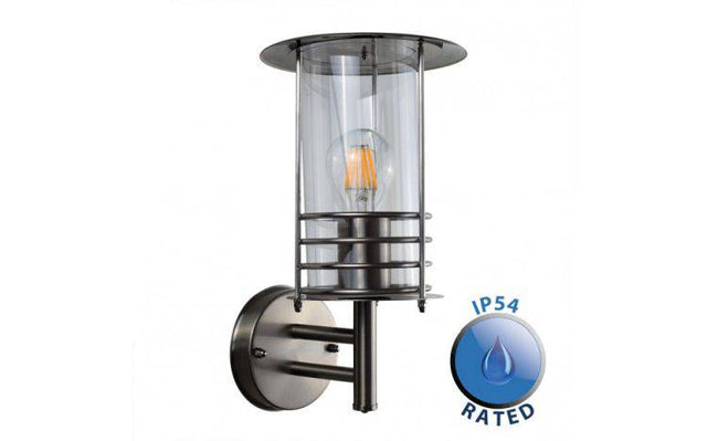 IP44 Dorset Outdoor Wall Lantern Steel - Comet Lighting