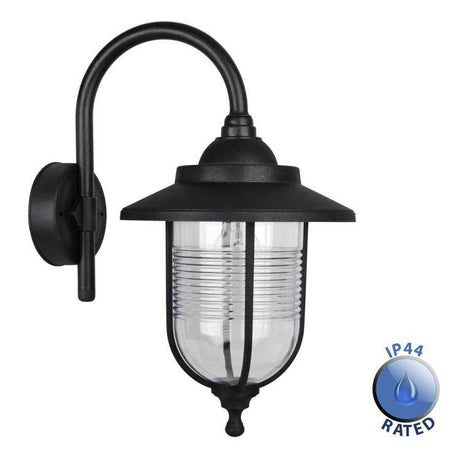 IP44 Eyam Outdoor Swan Neck Wall Lantern - Comet Lighting