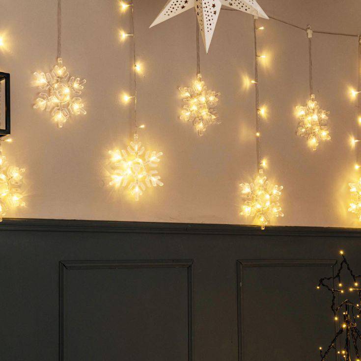 IP44 LED Warm White Snowflake Multi Drop Curtain Light - Comet Lighting