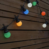 IP44 Multi-coloured 11.7m 30 Light Black Festoon Lights With Warm White LEDs - Comet Lighting