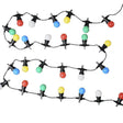 IP44 Multi-coloured 5.7m 10 Light Black Festoon Lights With Warm White LEDs - Comet Lighting