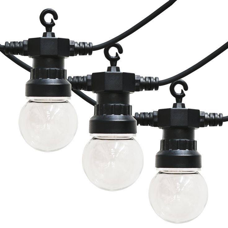 IP44 Outdoor 11.7m 30 Light Black Festoon Light Warm White - Comet Lighting