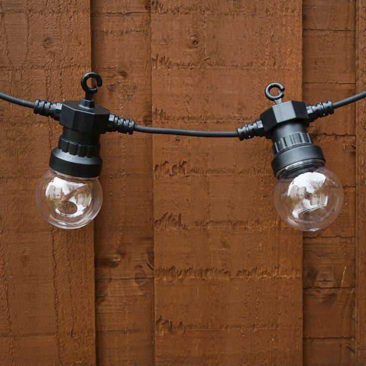 IP44 Outdoor 11.7m 30 Light Black Festoon Light Warm White - Comet Lighting