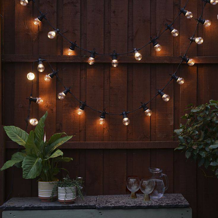 IP44 Outdoor 11.7m 30 Light Black Festoon Light Warm White - Comet Lighting