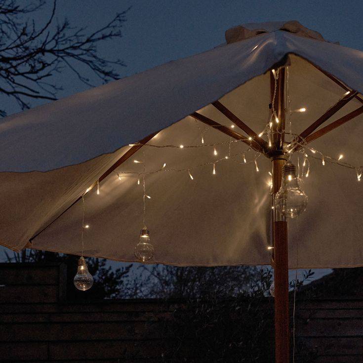 IP44 Outdoor Battery Operated LED Parasol Lights Warm White - Comet Lighting