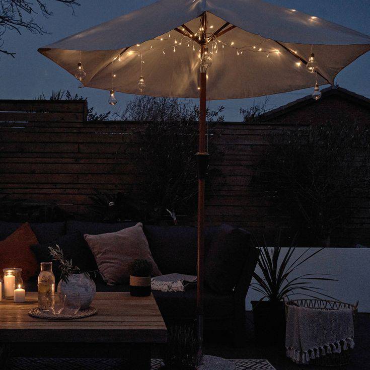 IP44 Outdoor Battery Operated LED Parasol Lights Warm White - Comet Lighting