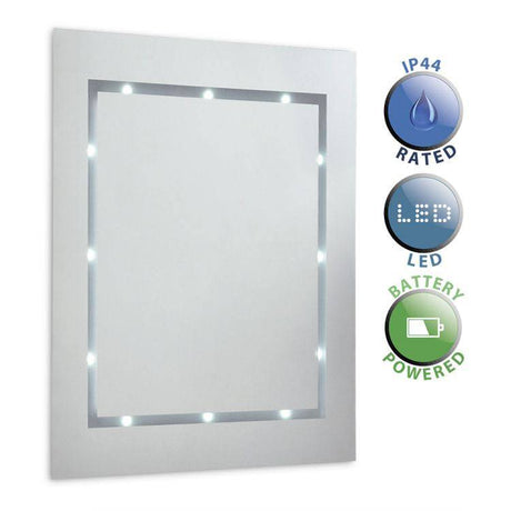 IP44 Rated Battery Bathroom Mirror Light 6400K - Comet Lighting