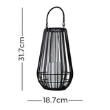 IP44 Vase Shaped Wire Basket With Battery Operated LED Candle - Comet Lighting