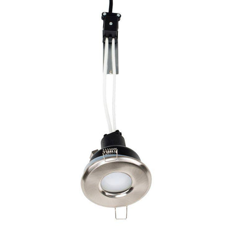 IP65 GU10 Bathroom Downlight Satin Nickel - Comet Lighting