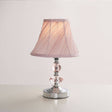 Jaigier Chrome Touch Table Lamp With Pink Pleated Shade - Comet Lighting