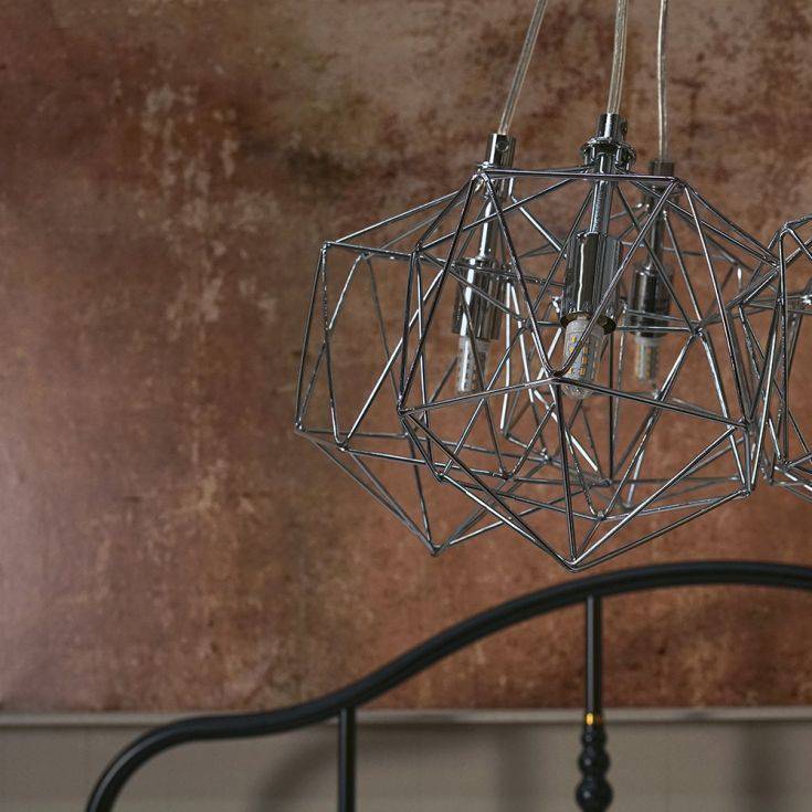 Jerome 5 Way G9 Chrome Wire Basket Pendant - Comet Lighting