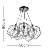 Jerome 5 Way G9 Chrome Wire Basket Pendant - Comet Lighting