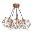 Jerome 5 Way G9 Copper Wire Basket Pendant - Comet Lighting