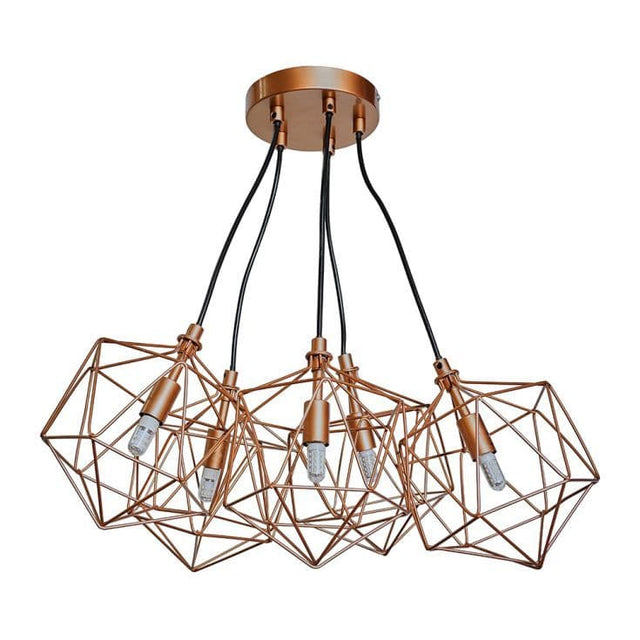 Jerome 5 Way G9 Copper Wire Basket Pendant - Comet Lighting