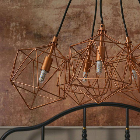 Jerome 5 Way G9 Copper Wire Basket Pendant - Comet Lighting