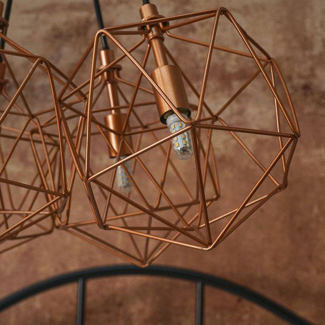 Jerome 5 Way G9 Copper Wire Basket Pendant - Comet Lighting