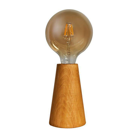 Juno Natural Wooden Cone Shaped Table Lamp - Comet Lighting