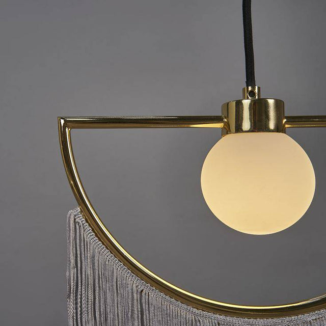 Jupiter G9 Polished Brass Ceiling Light With Grey Tassels - Comet Lighting