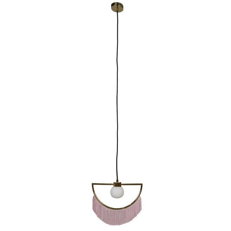 Jupiter G9 Polished Brass Ceiling Light With Pink Tassels - Comet Lighting