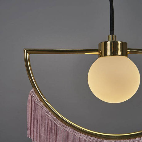 Jupiter G9 Polished Brass Ceiling Light With Pink Tassels - Comet Lighting