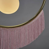 Jupiter G9 Polished Brass Ceiling Light With Pink Tassels - Comet Lighting