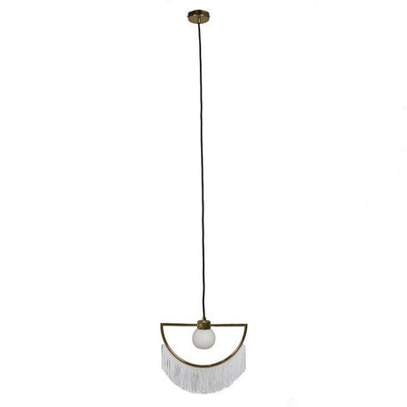 Jupiter G9 Polished Brass Ceiling Light With White Tassels - Comet Lighting