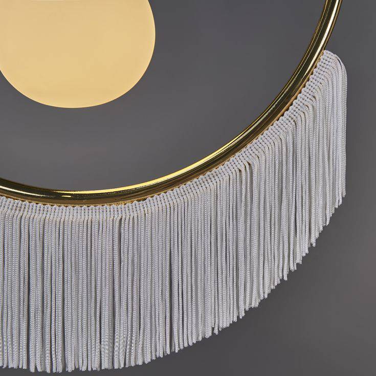 Jupiter G9 Polished Brass Ceiling Light With White Tassels - Comet Lighting