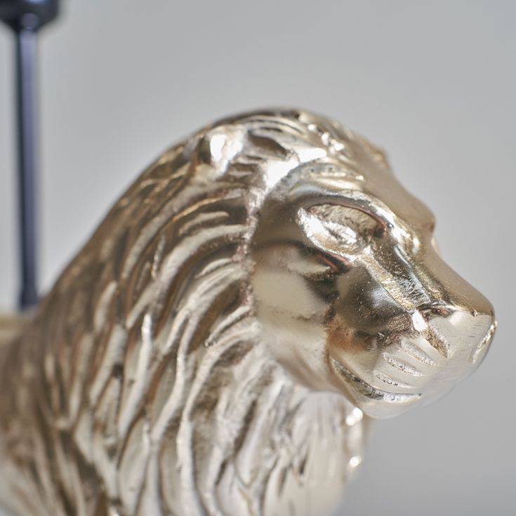 Karalis Brass Lion Table Lamp - Comet Lighting