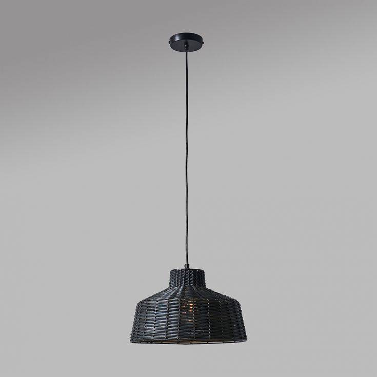 Kora Black Cane None Elec Pendant Shade - Comet Lighting