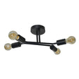 Kravits Matt Black 4 Way Semi Flush Ceiling Light - Comet Lighting