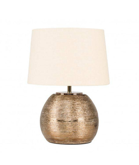 Krista Gold Combed Base Table Lamp with Shade - Comet Lighting