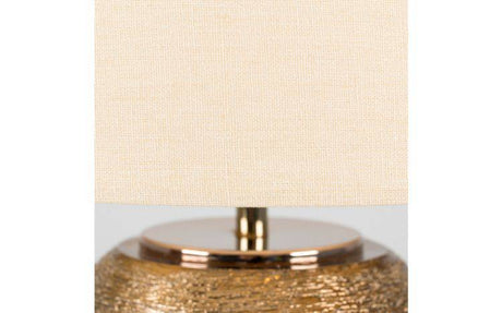 Krista Gold Combed Base Table Lamp with Shade - Comet Lighting