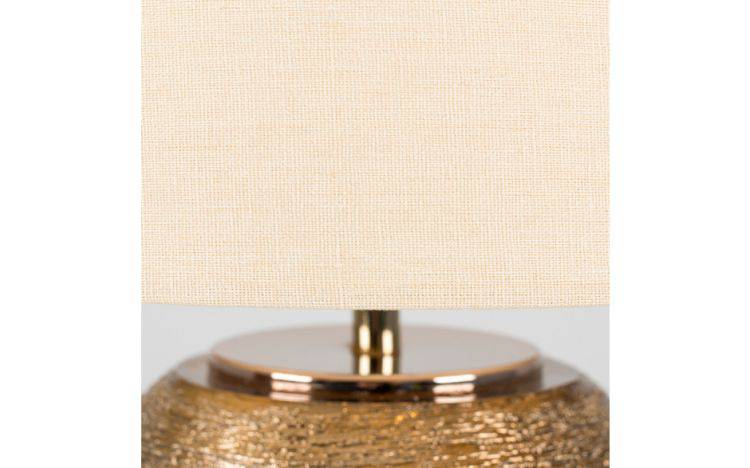 Krista Gold Combed Base Table Lamp with Shade - Comet Lighting