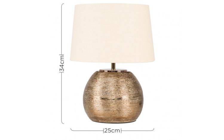 Krista Gold Combed Base Table Lamp with Shade - Comet Lighting