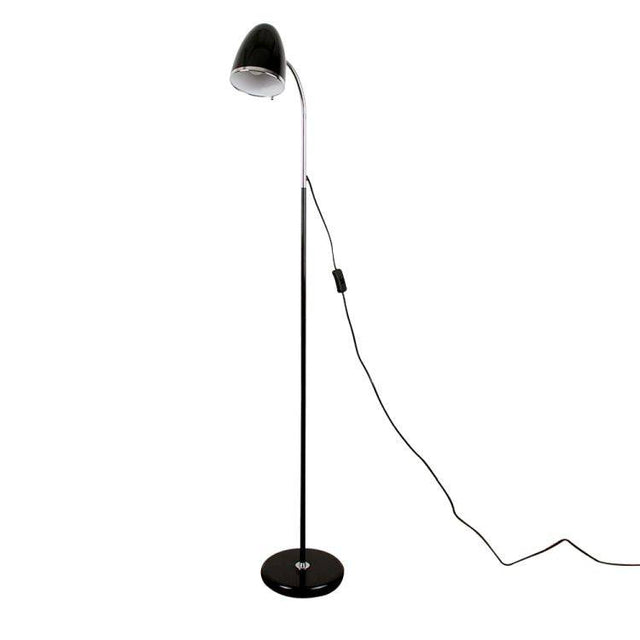 Kuppel Black Flexi Neck Floor Lamp - Comet Lighting