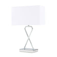 Kuros Table Lamp In Chrome With Rectangular Shade - Comet Lighting