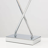 Kuros Table Lamp In Chrome With Rectangular Shade - Comet Lighting